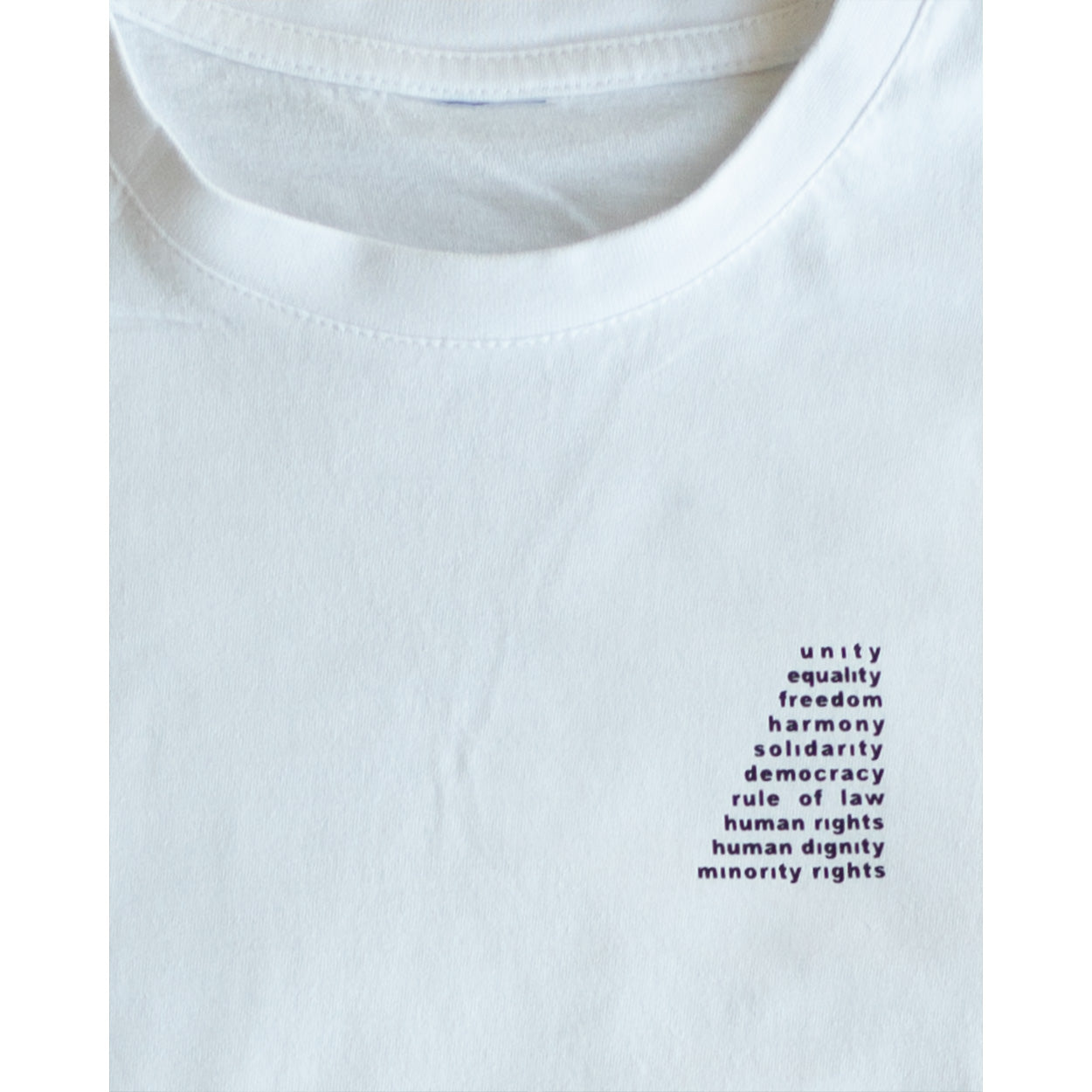 values unity. shirt - upcycled